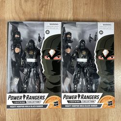 LOT OF 2 Power Rangers Lighting Collection Mighty Morphin Ninja Black Ranger BRAND NEW