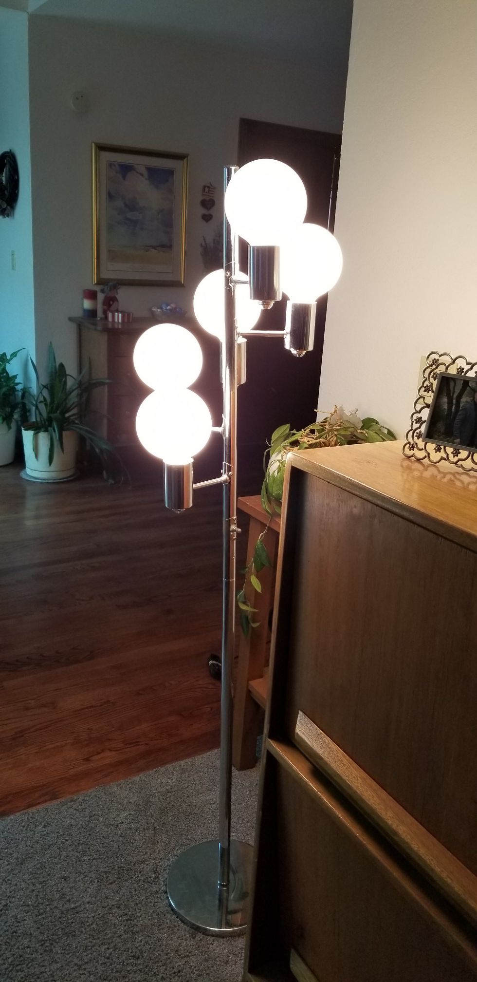 Contemporary Floor Lamp Chrome with Globes