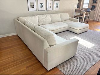 Large Modern Ivory Sectional Sofa – Performance Fabric