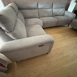  Large Power Reclining  5 pieces  Gray Sofa 