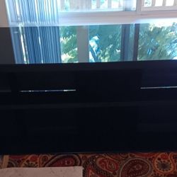 TV Stand with Black Glass Shelves (Contemporary)- Fits TV's Up To 85"