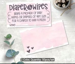 36 card diaper/ wipes raffle