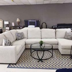 NEW 🦋$10 Down Payment Finance 🦋Edenfield Linen 3 Piece Sectional with Chaise 🦋▪️# Sofa # Loveseat # Couch # Living Room Set Options Available