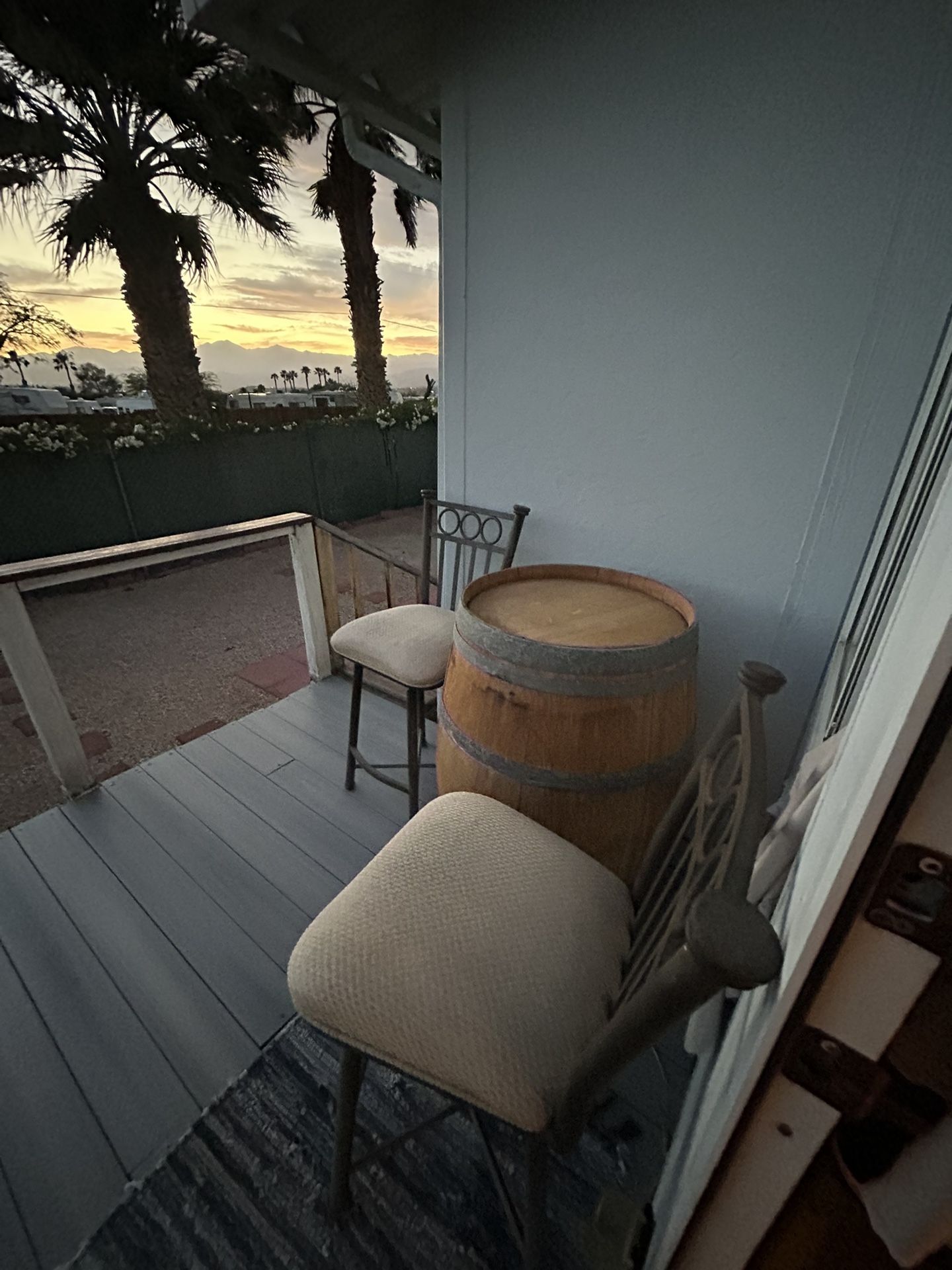 Wine Barrel Table With Stools