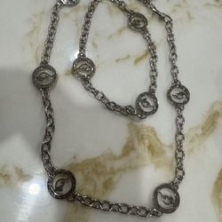 Y2K Vintage Baby Phat Silver-Tone Logo Chain Belt/Long Necklace - Runway Charm