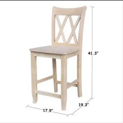 New Open Box IC International Concepts 41" H Double X-Back Counter Height Stool