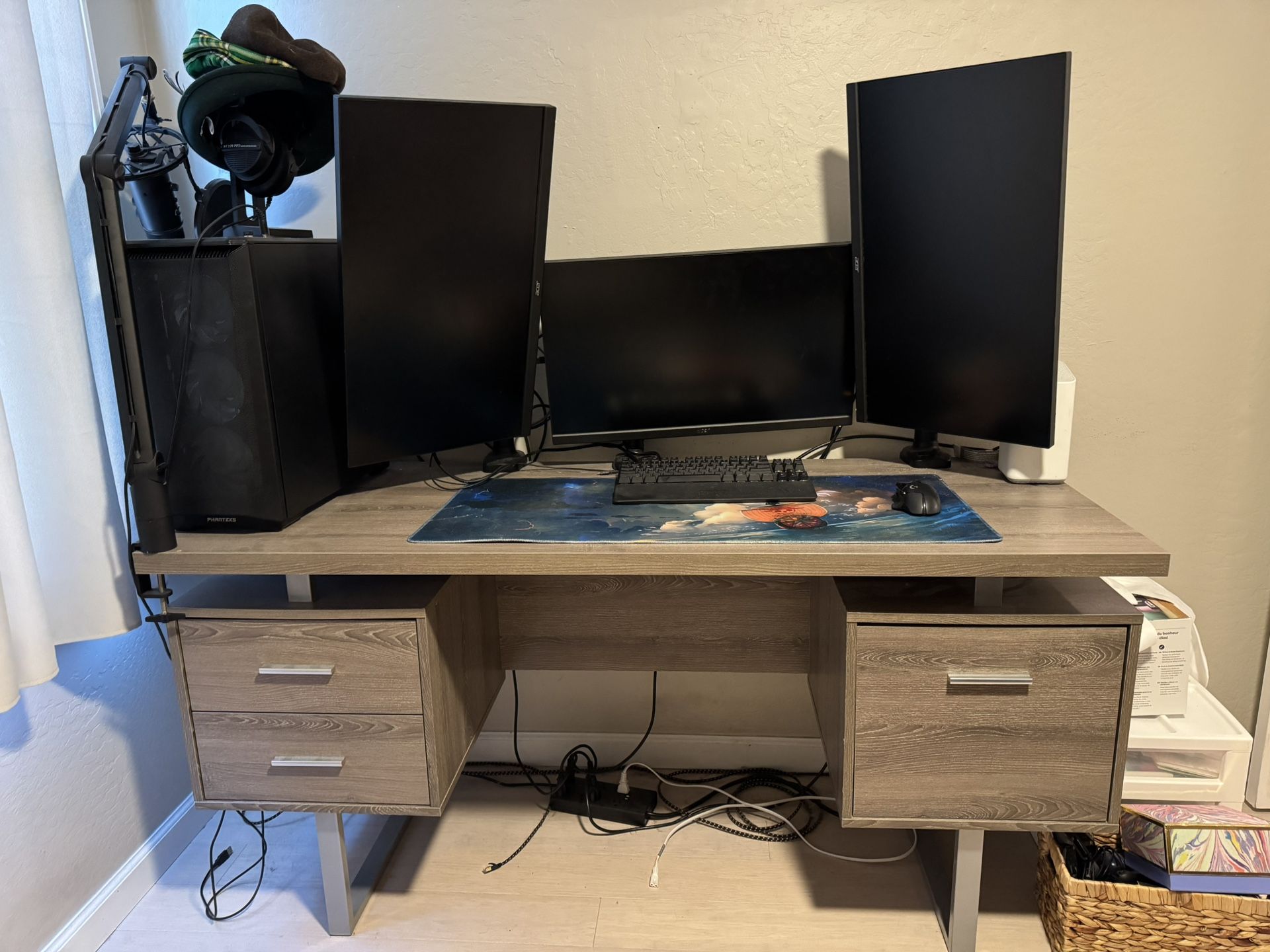 Computer Desk And File Cabinet