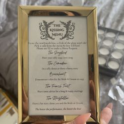 Kissing Menus For Wedding