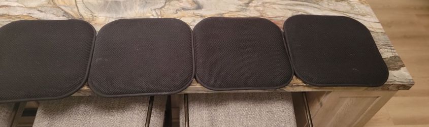 Set of 4 Black Chair Textured Cushions