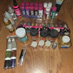 Fabric Paints, Glue, Glitter, Sewing Equipment.