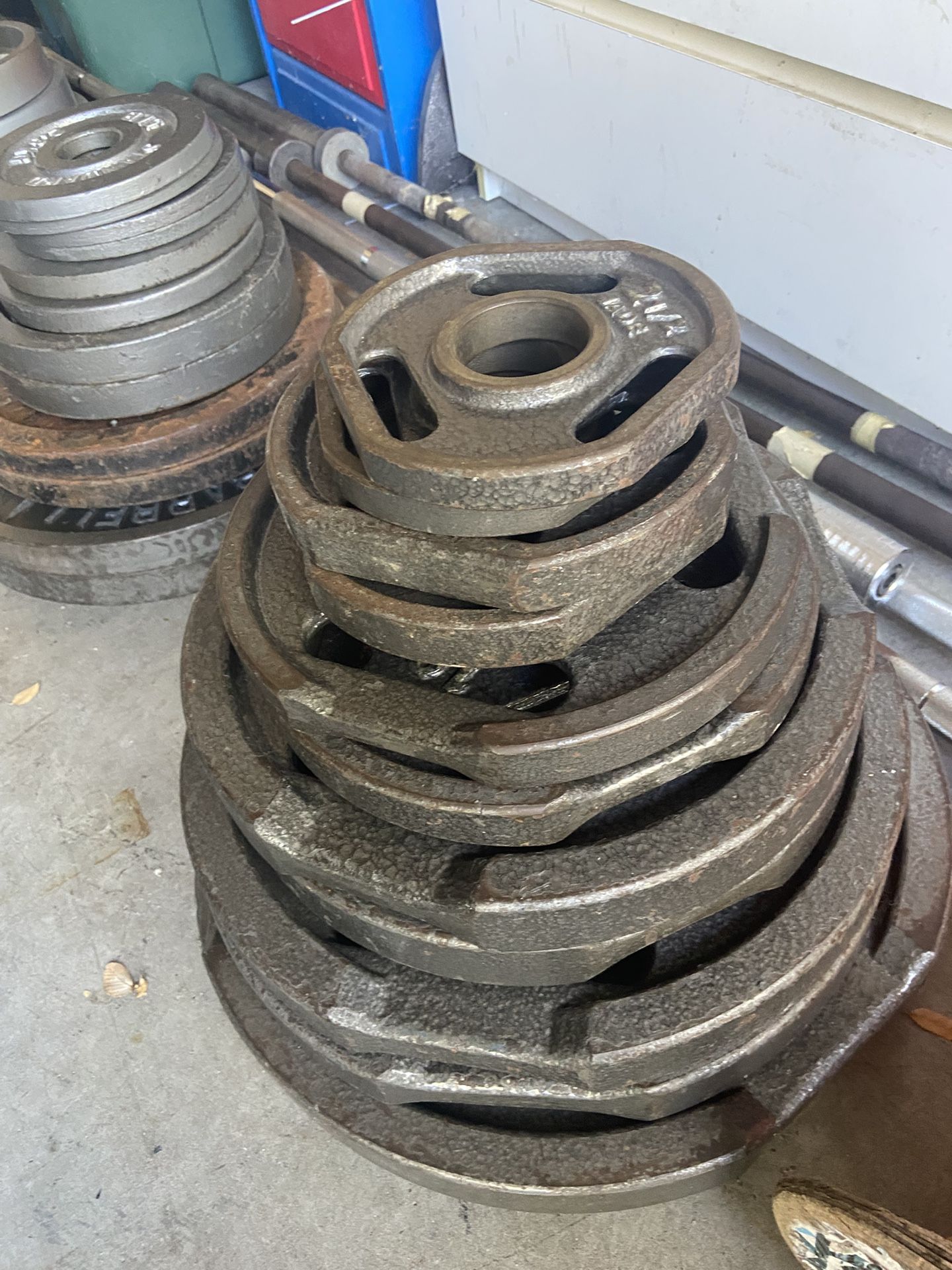 245lb olympic weight plates set I also have bar for sale