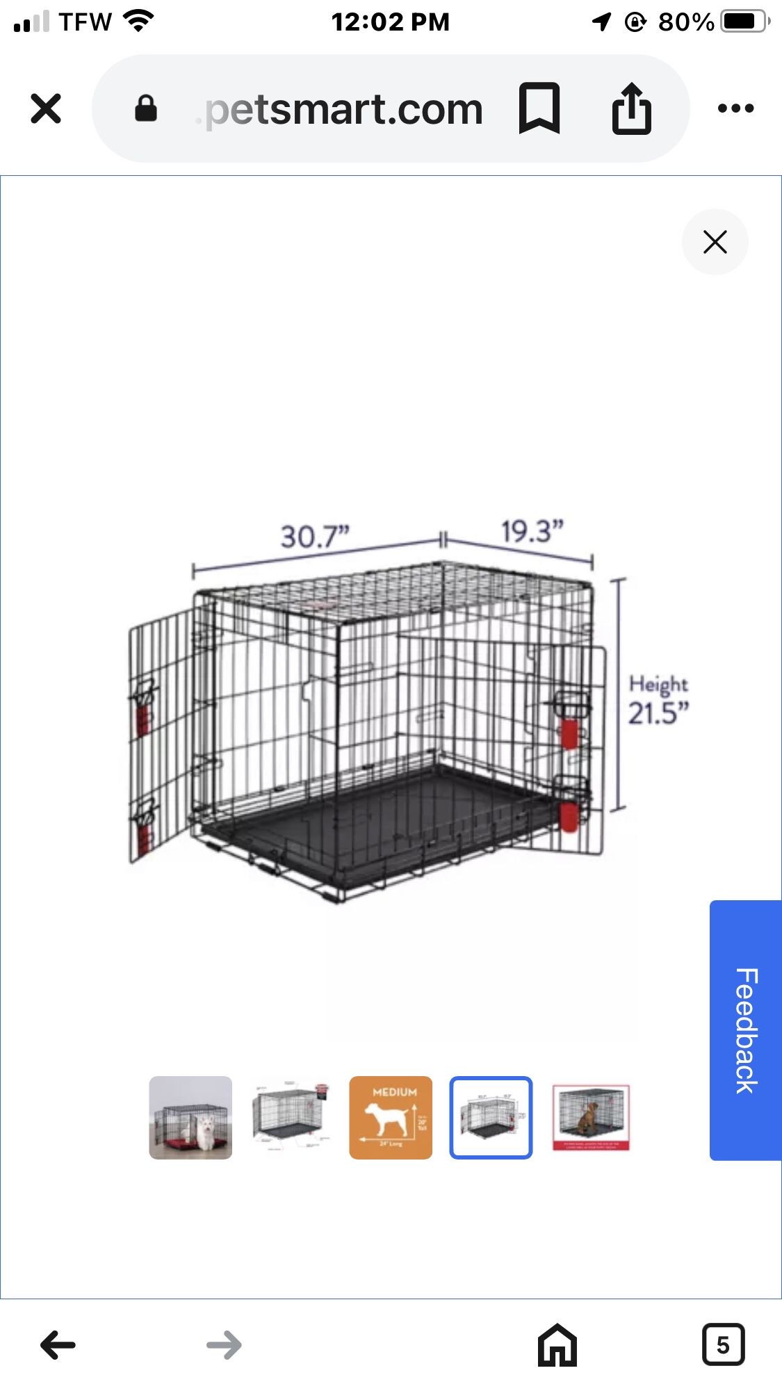 Kong Dog Crate 30,L 19,W. 21, H