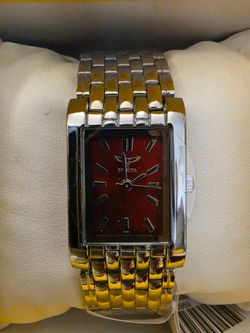 Invicta Elegant Rectangular Tank Watch – Radiant Red Dial