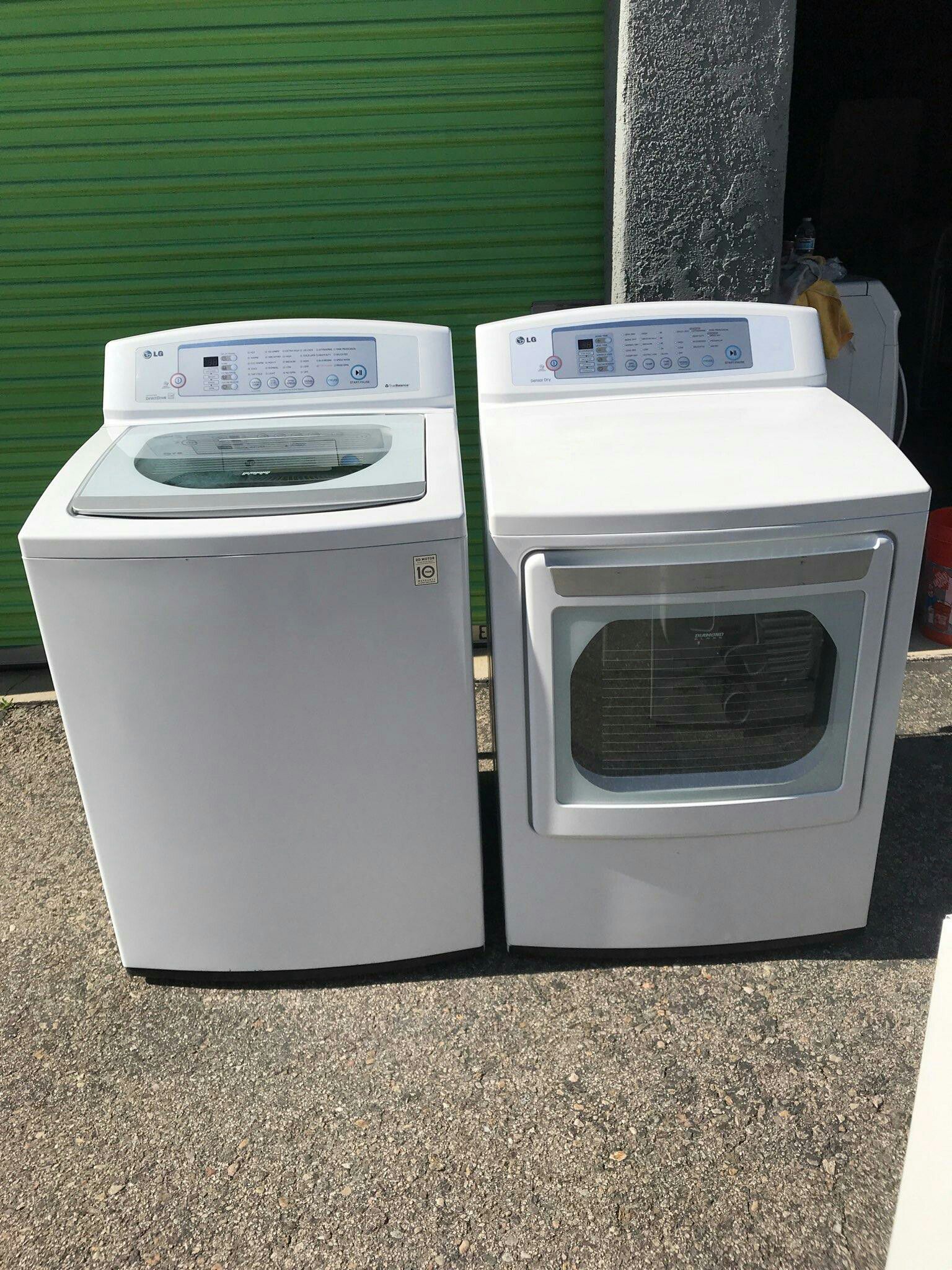 LG TOP LOAD WASHER AND DRYER