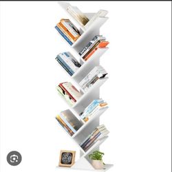 9-shelf 5-tier Tree Bookcase; White; Unassembled; Very Cute