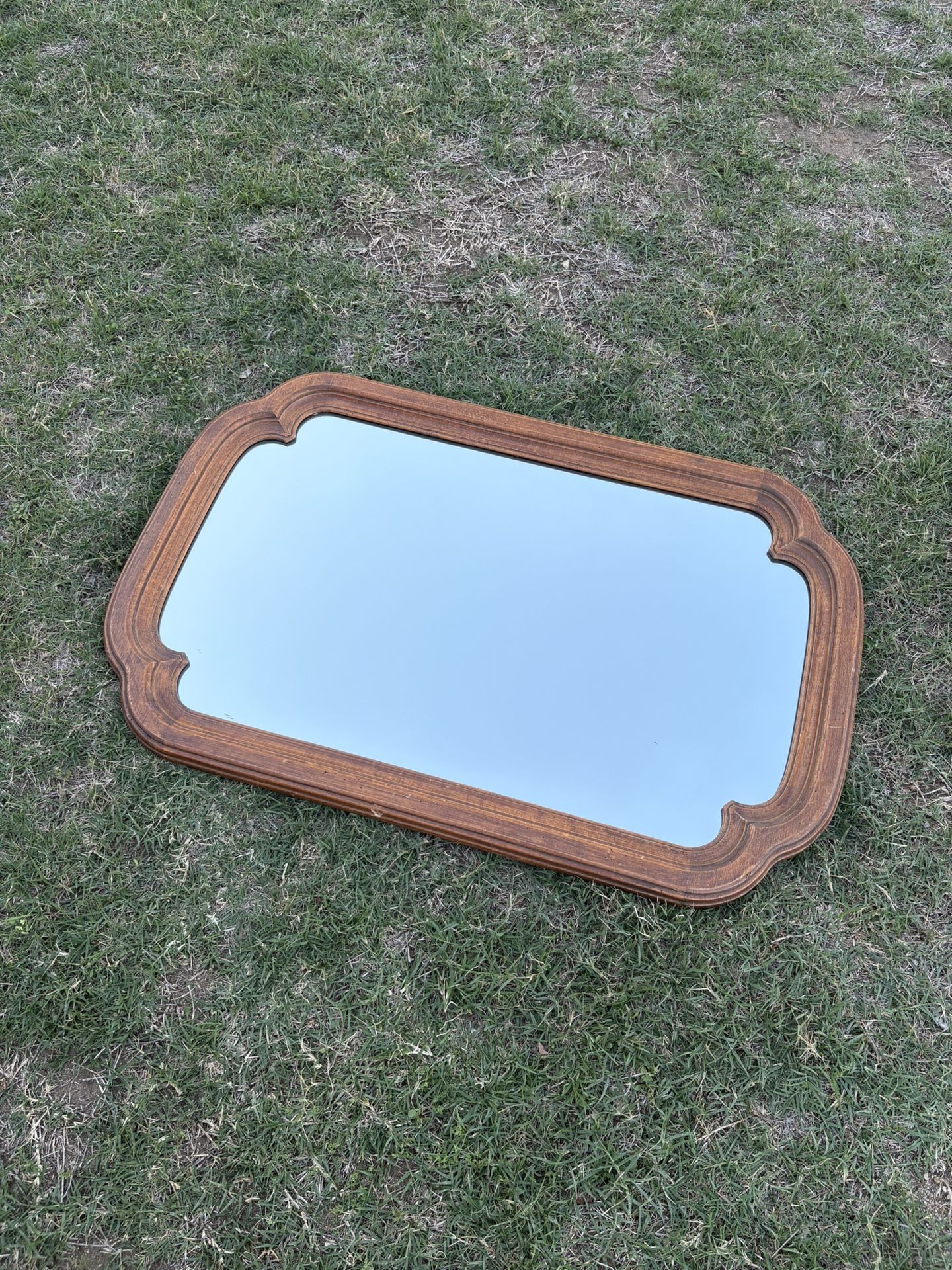 Vintage Basset Style Wooden Mirror