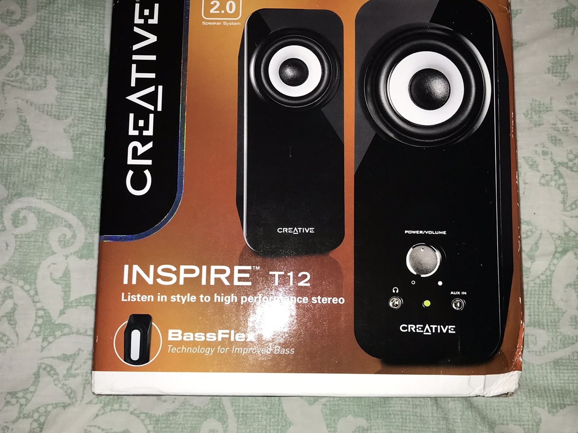 Creative Inspire T12 2.0 Multimedia Speaker System with Bass Flex Technology