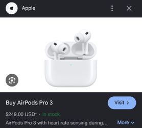 AIRPOD PRO 3 with heart rate sensing and ANC