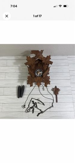 Vintage Black Forest Wood Cuckoo Clock Birds Mfg Co. West Germany For Parts