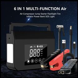 Tire Portable Air Compressor, Car Jump Starter, & Portable Power Bank Charger, 3 in 1