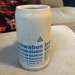 German SCHWABEN BRAU LARGE Stoneware BEER Mug~made Germany-vintage brewery