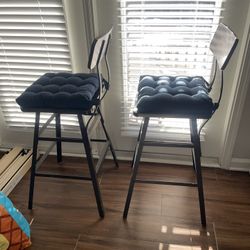 2 Bar height Counter Chairs For $60 With Seat Cushion 