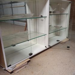 $150 For The Glass Mirror Shelf Very Heavy Solid Wood Thick Glass OBO 