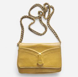 Aimee Kestenberg Leather Crossbody Purse Mustard Yellow Cumin Small