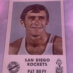 PAT RILEY NM 1968 Jack In The Box San Diego Rockets RC Rookie HOF Basketball Card