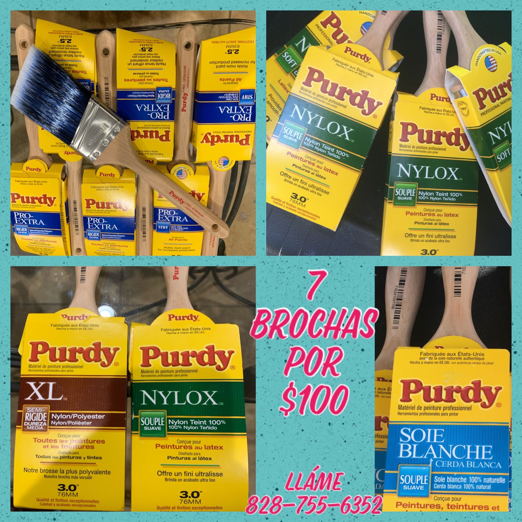 Brochas Purdy 7x$100