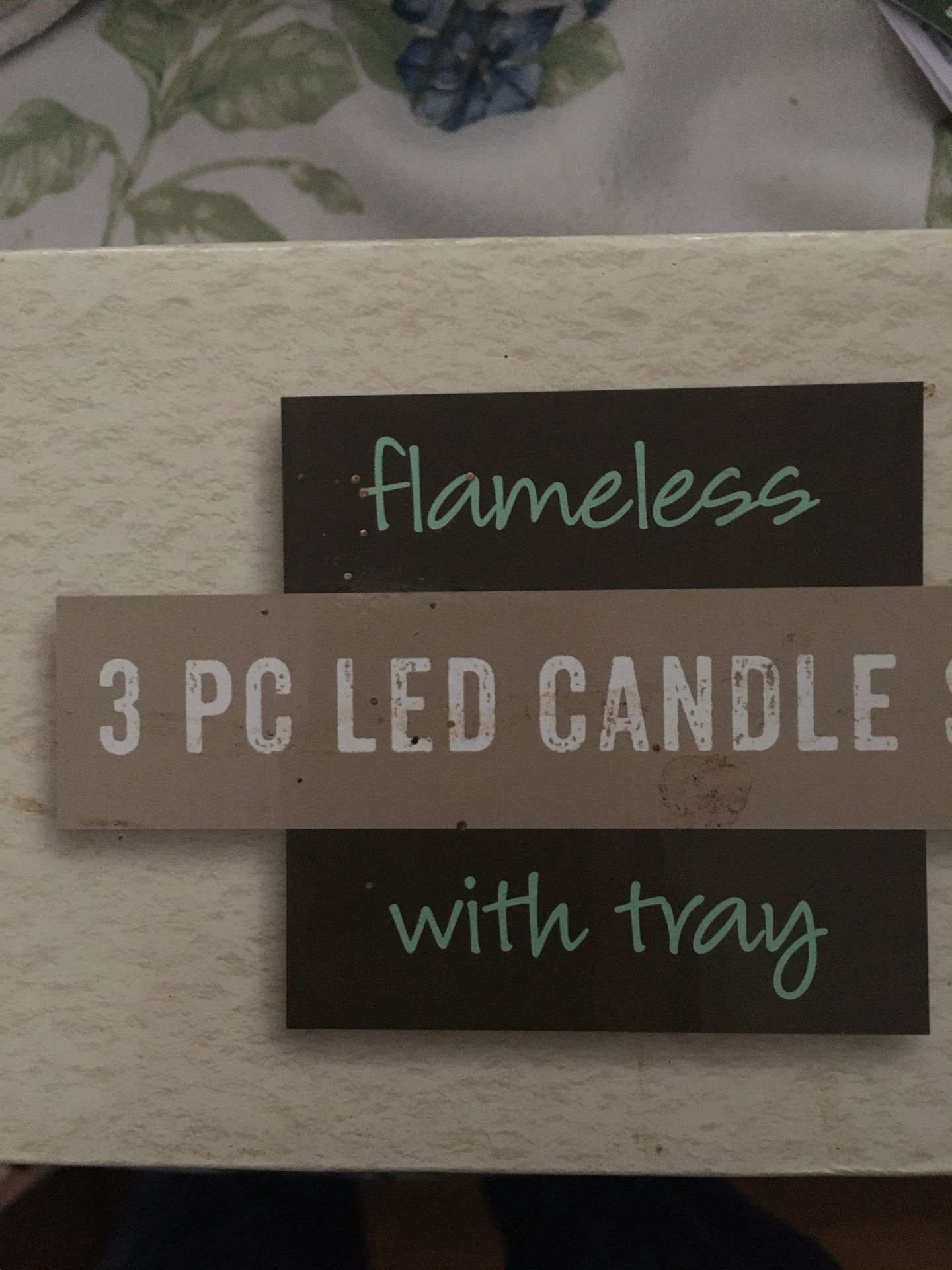 Flameless 3 Piece LED Candle Set with Tray