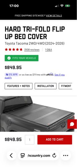 Used Rough Country Hard Trifold Tonneau (24-26 Tacoma, long bed)