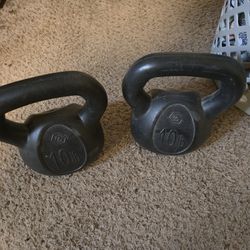 Two 10 Pound Dumbbells 