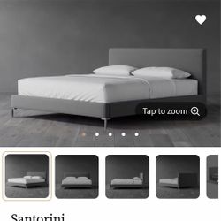 SAATVA Bed Frame King Upholstered Grey Headboard $1795