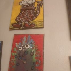 “Weirdos of the Block" Original Paintings On Canvas With Jewelry