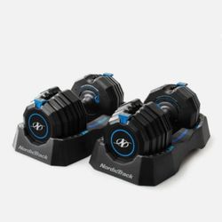 NordicTrack Speed Weight Adjustable Dumbbells 55 lbs With Storage Tray