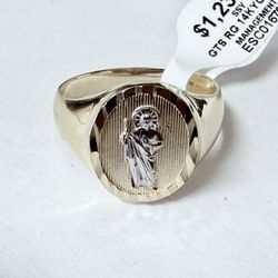 14k Gold St Jude Ring