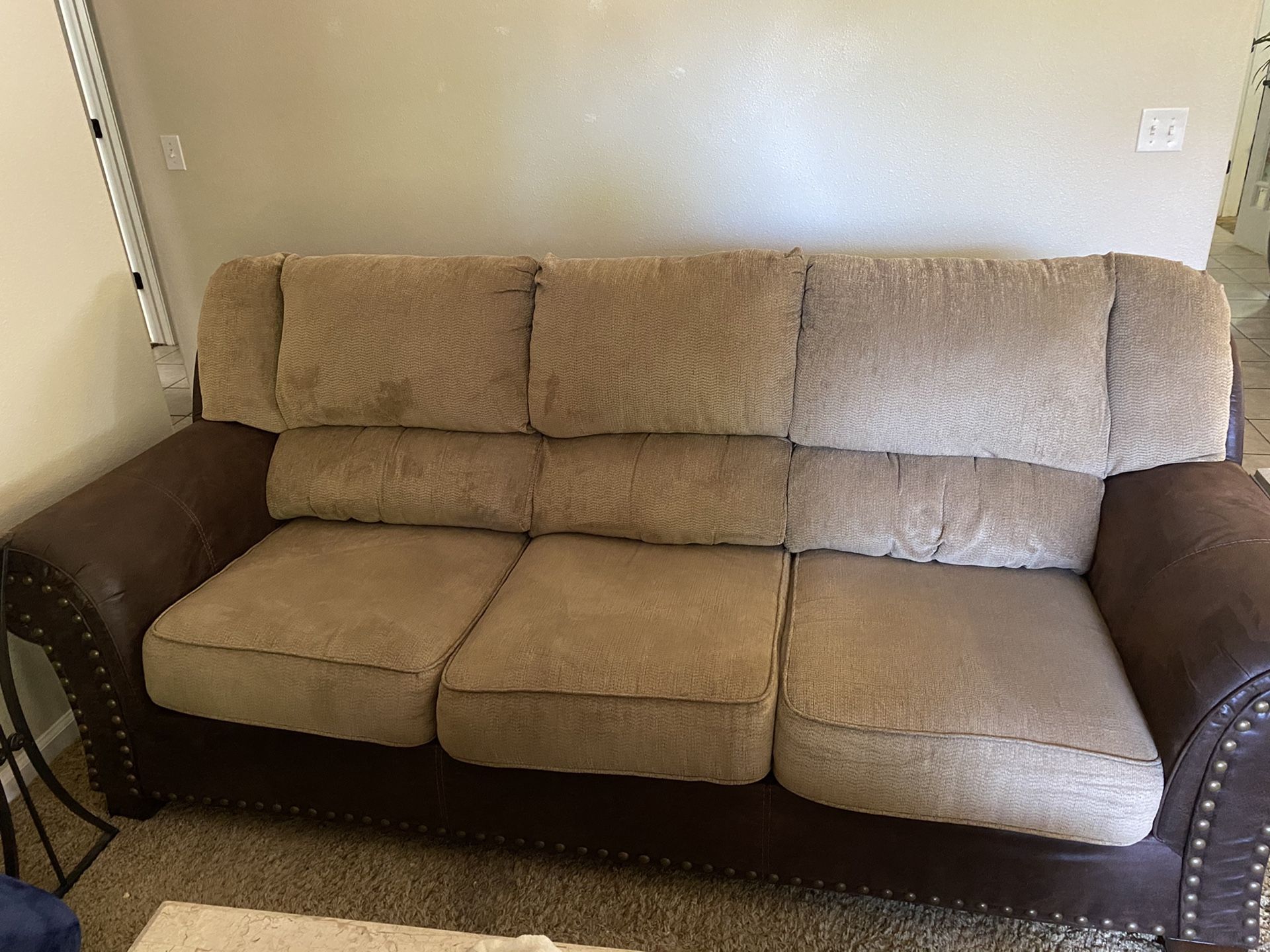 Brown couch set