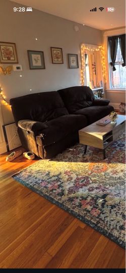 Oversized Brown Corduroy Reclining Sofa