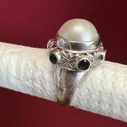 925 silver multi gemstone vintage ring