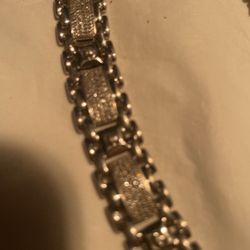 Diamond Encrusted Bracelet And 18kt Gold Bracelet 
