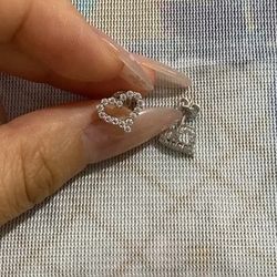 Tiffany & Co. Heart Diamond Earrings Sterling Silver
