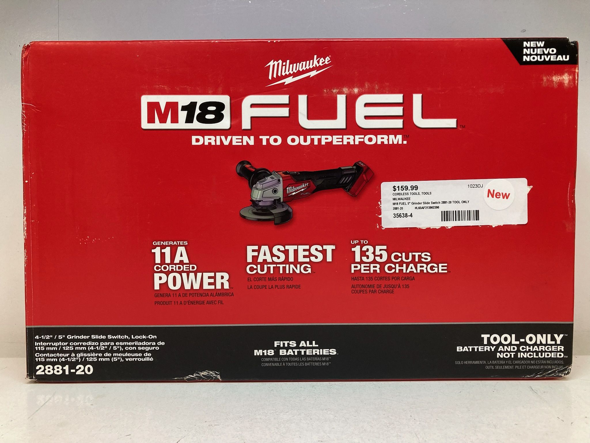 Milwaukee 2881-20 M18 18 volt Fuel 4 1/2 Grinder