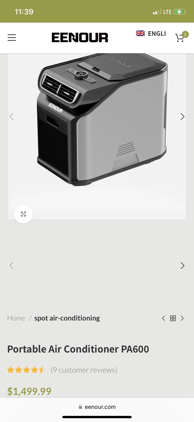 Eenour Portable Air Conditioner PA600