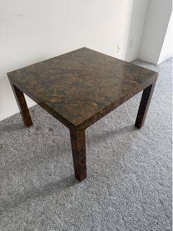 Brown Marble Formica Parsons Table