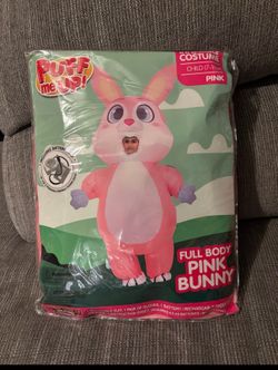 Puff Me Up! Full Body Pink Bunny Inflatable Costume Child (Ages 7-10  Halloween