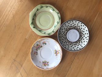 Cute little teal cup saucer plates