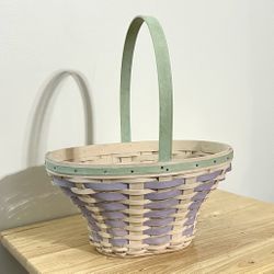 Longaberger 2004 White Washed Easter Basket 18th Edition