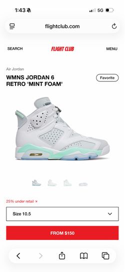 Jordan 6 mint foam