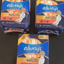 Always untra thin pads size4  bundle $20